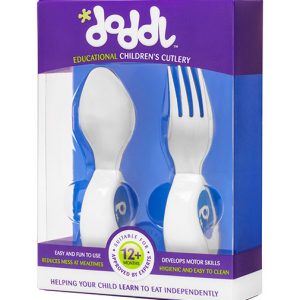 Set inovativ de tacâmuri de servit masa, cu 2 piese, pentru copii peste 12 luni DODDL (albastru)